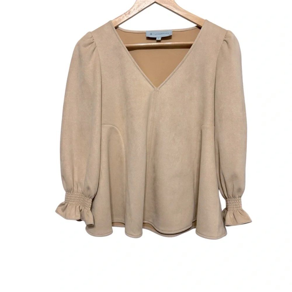 Tuckernuck Bone Suede Easton Blouse Sz‎ S